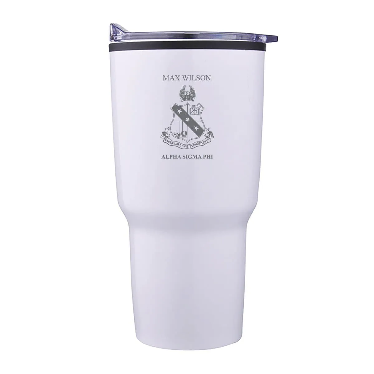 Alpha Sig Personalized 30oz White Tumbler