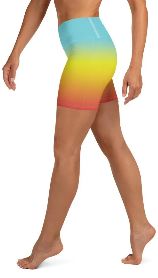 Bohemian Rainbow Yoga Shorts