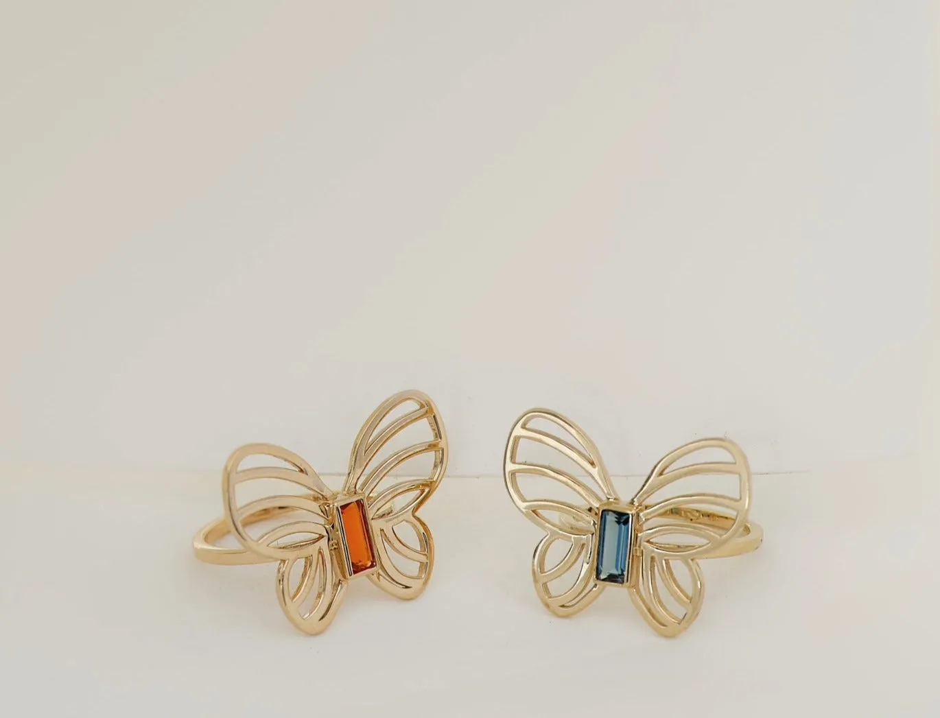 Customizable Gold Butterfly Ring