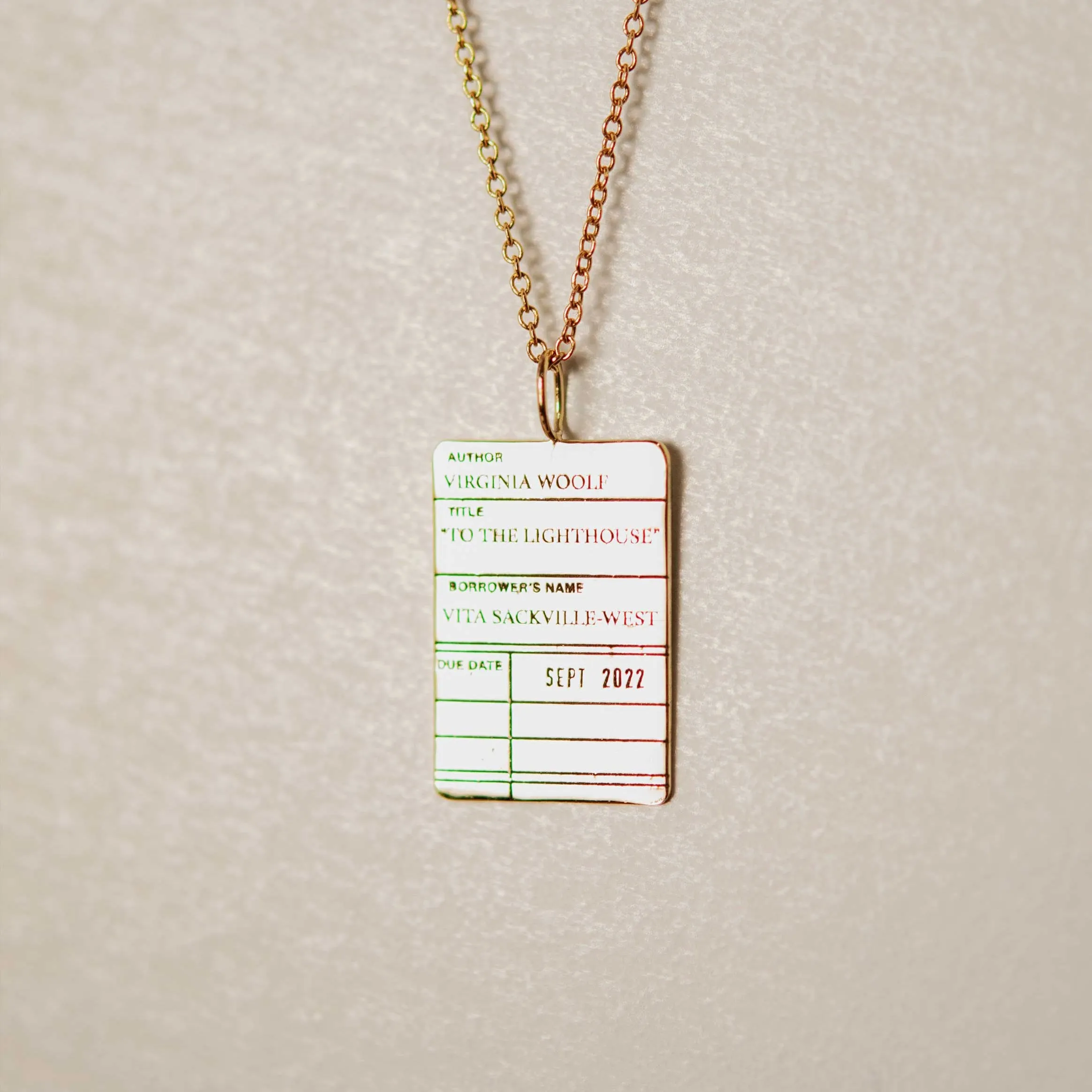 Customizable Library Card Necklace