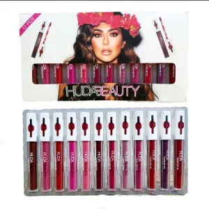 Huda beauty Liquid Matte Lipstick Set ( 12 piece)