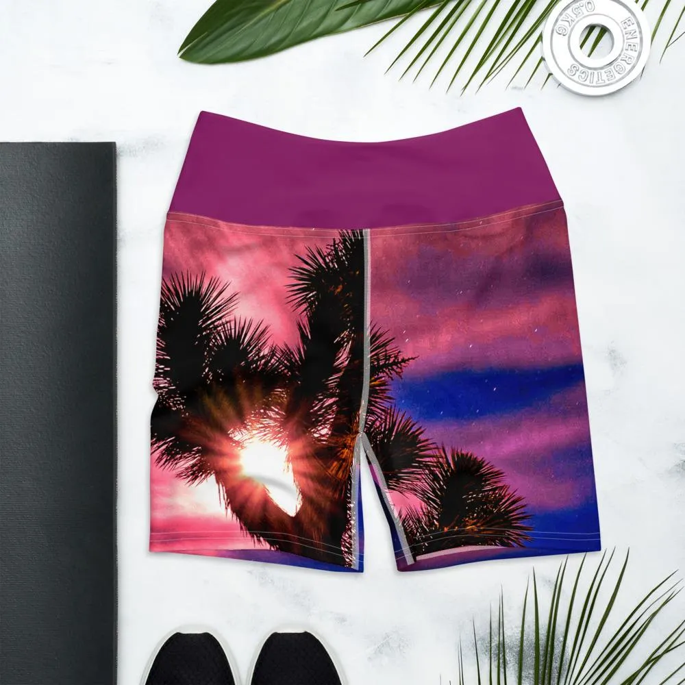 Joshua Tree Colorful Yoga Shorts - California