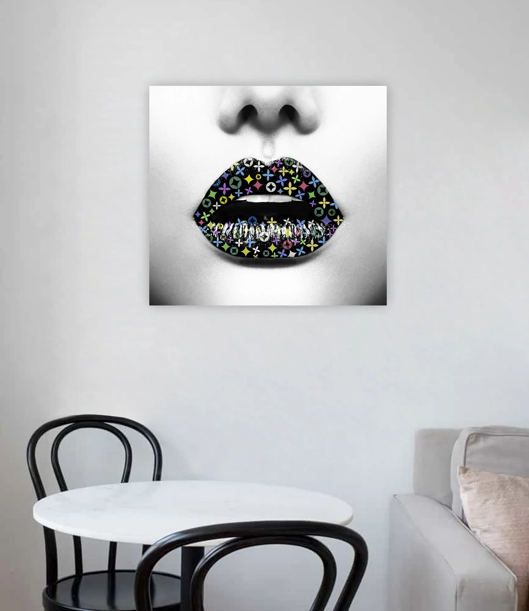 Luxury Lips Glass Wall Art 40"x40".