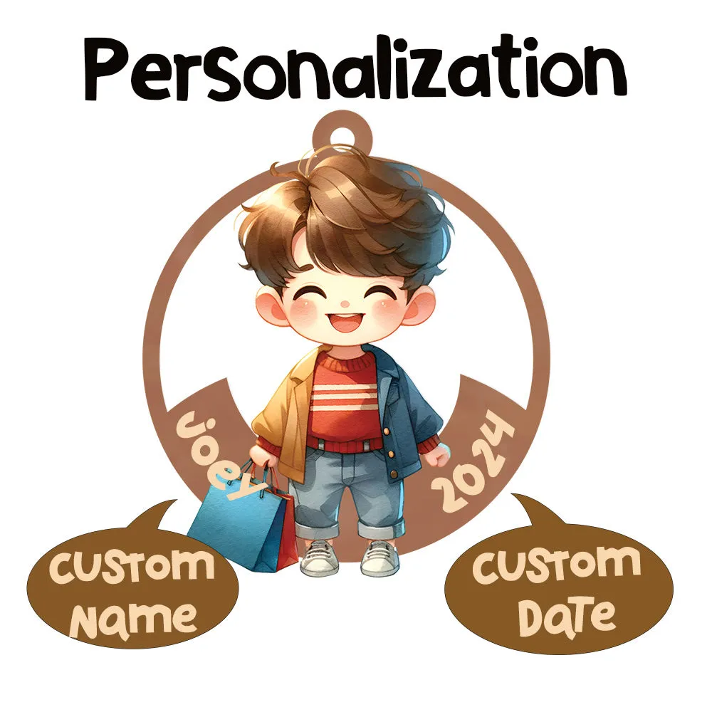 Personalized Xmas Decorations | Custom Acrylic Fun Holiday Christmas Décor Keepsake Ornaments |  Shopping Boy