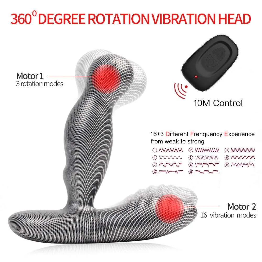 Remote Control Estim Prostate Vibrator - Handheld 360° Rotation Prostate Massage Milk