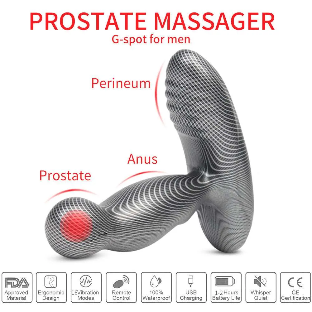 Remote Control Estim Prostate Vibrator - Handheld 360° Rotation Prostate Massage Milk