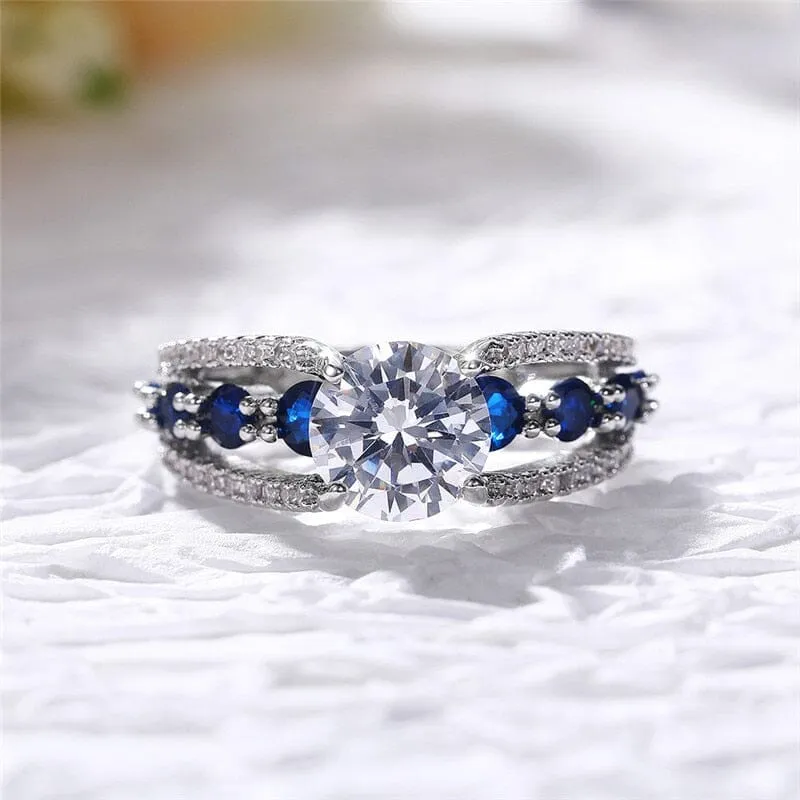 Special Novel Designed CZ  Sapphire Ring