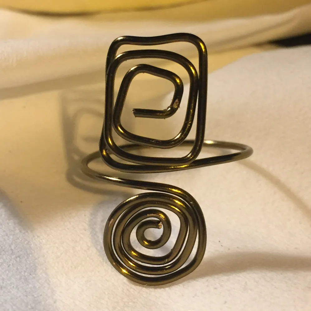 Spiral/Square Adjustable Wire Ring (click for colors)