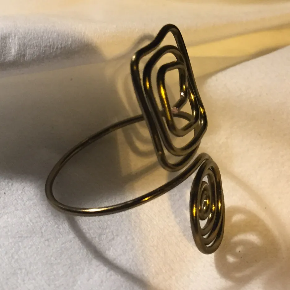 Spiral/Square Adjustable Wire Ring (click for colors)