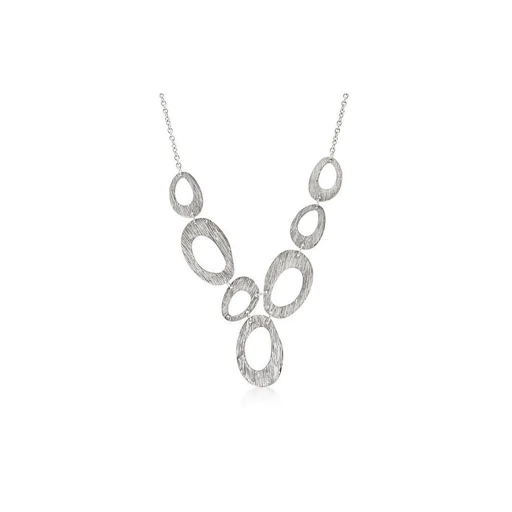 Textured Silver Circle Necklace