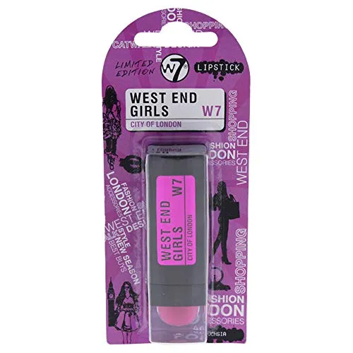 W7 West End Girls City Of London Lipstick, Fuchsia, 0.1 Ounce